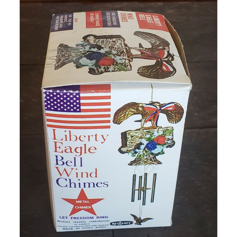 Vintage July 4TH Patriotic Liberty Eagle Bell Wind Chimes - HTF! Reliance - Picture 4 of 5